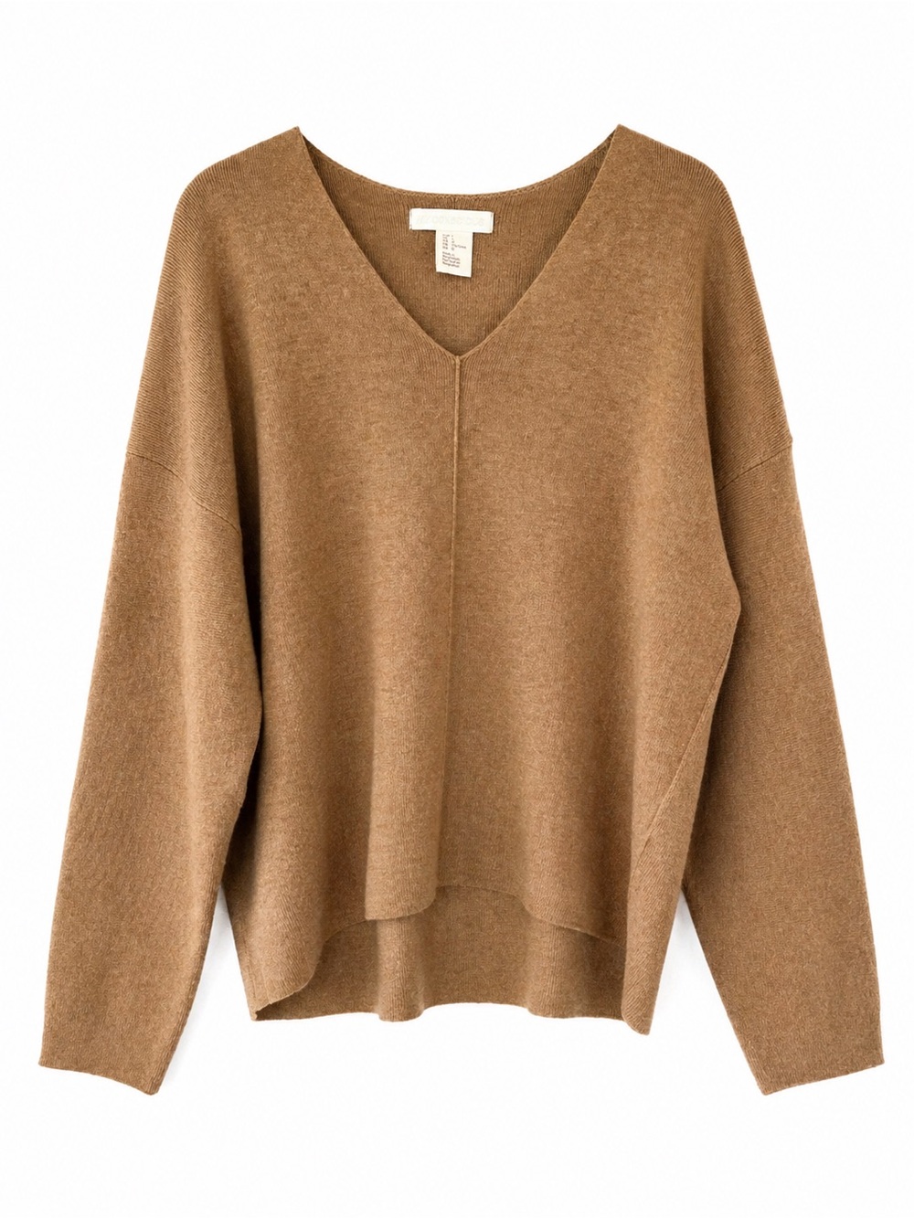 H&M Conscious Oversized V Neck Sweater Beige Neutral Minimalist Large